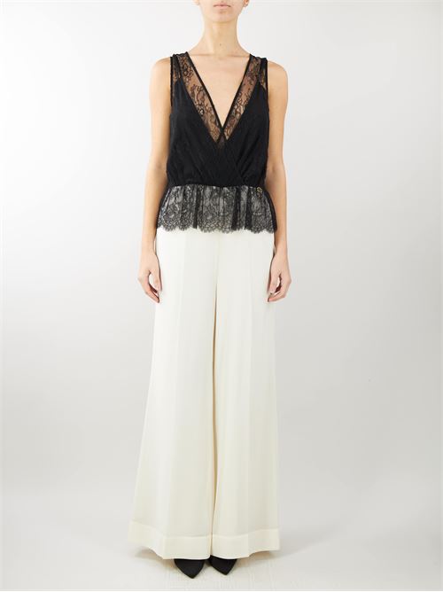 Wide leg jumpsuit with Chantilly lace Twinset TWIN SET |  | TE21222741